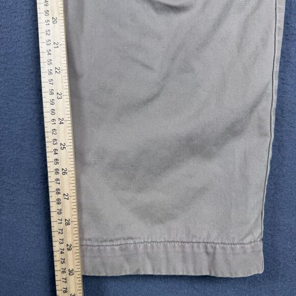 J Crew Pants Men 33x32 (Actual 32x30) Tan Beige Chino Flannel Lined Pleated - Picture 7 of 12